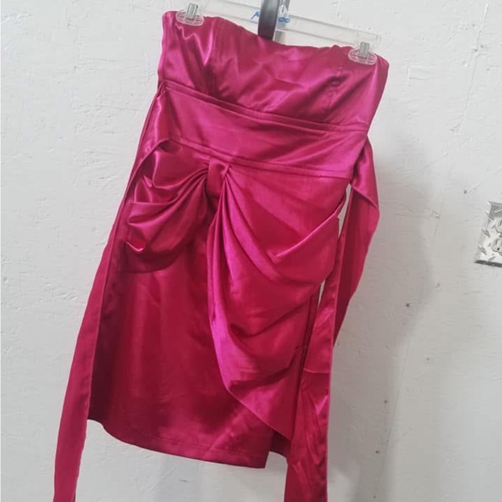 Teeze Me Fuchsia Satin Mini Dress